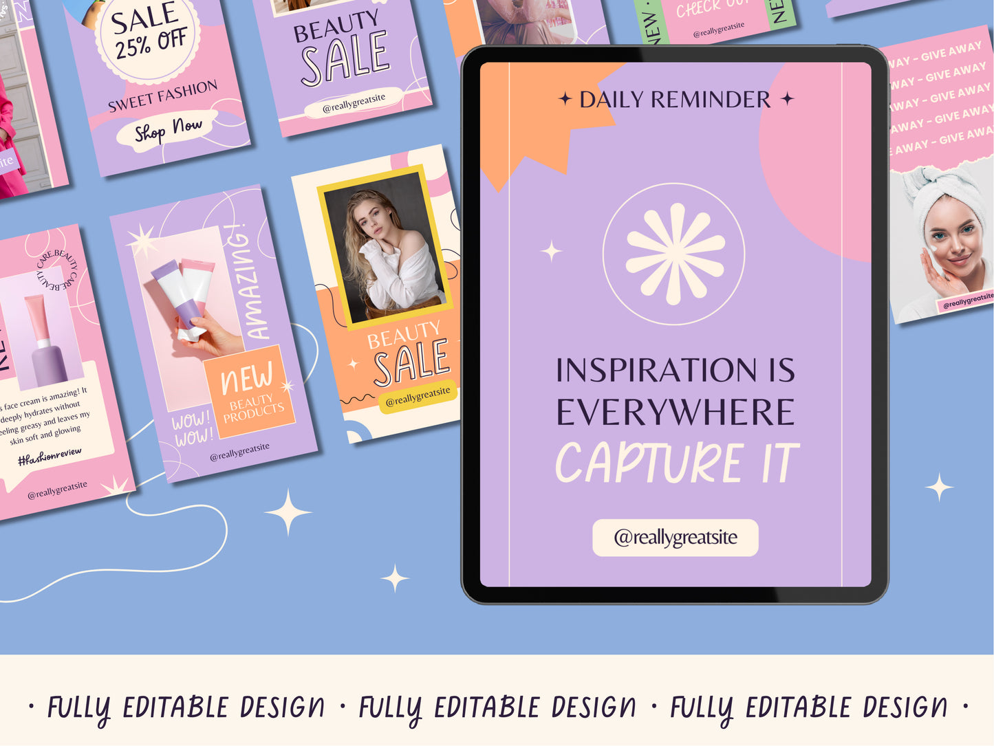 100 Bright Instagram Story Templates for Fashion Pastel Templates for IG Business Colorful Canva Templates for Content Creators