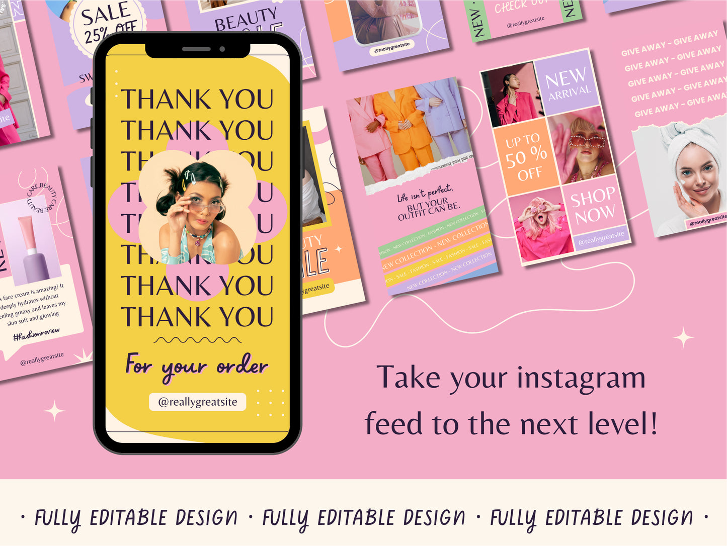 100 Bright Instagram Story Templates for Fashion Pastel Templates for IG Business Colorful Canva Templates for Content Creators