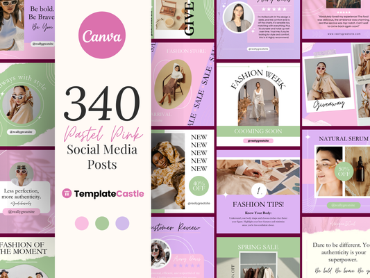 340 Social Media Post Templates Canva Pink Pastel Editable Posts Aesthetic IG Post Templates Instagram Quotes Fully Editable In Canva