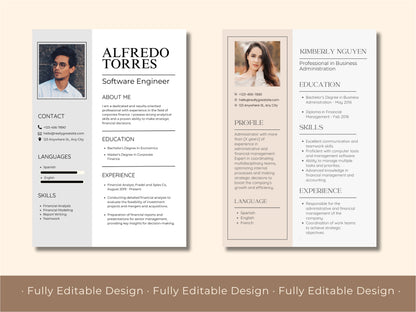 50 Professional Resume Templates Versatile Canva Designs Templates  Modern Editable Canva Designs