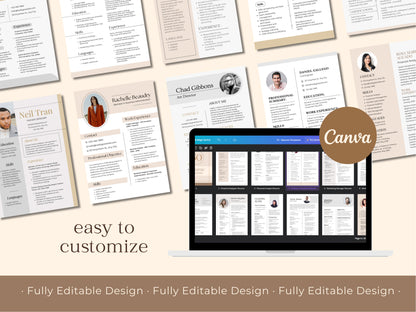 50 Professional Resume Templates Versatile Canva Designs Templates  Modern Editable Canva Designs