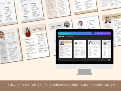 50 Professional Resume Templates Versatile Canva Designs Templates  Modern Editable Canva Designs