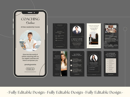 40 Coaching Instagram Templates Editable Canva Elegant Instagram Stories Templates Social Media Business Templates Coaching Instagram Post