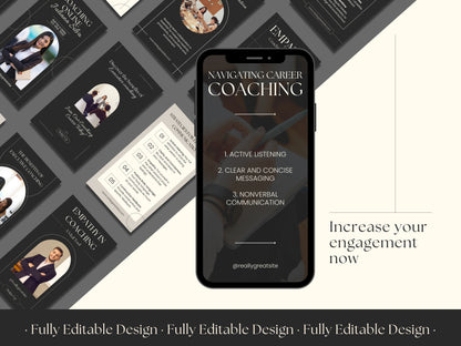 40 Coaching Instagram Templates Editable Canva Elegant Instagram Stories Templates Social Media Business Templates Coaching Instagram Post