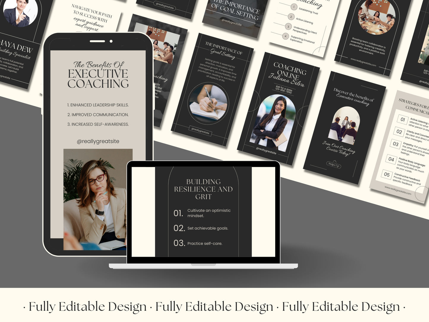 40 Coaching Instagram Templates Editable Canva Elegant Instagram Stories Templates Social Media Business Templates Coaching Instagram Post