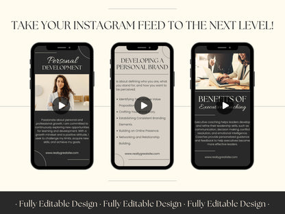 10 Coaching  Instagram Reels Templates Business Facebook Reels Coaching Tiktok Feed Social Media Templates