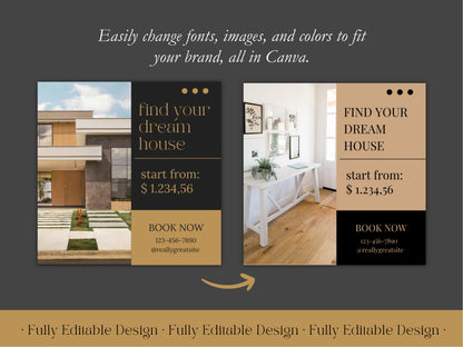 100 Realtor Elegant Social Media Templates Canva Real Estate Instagram Posts Social Media Templates Posts Professional Digital Marketing