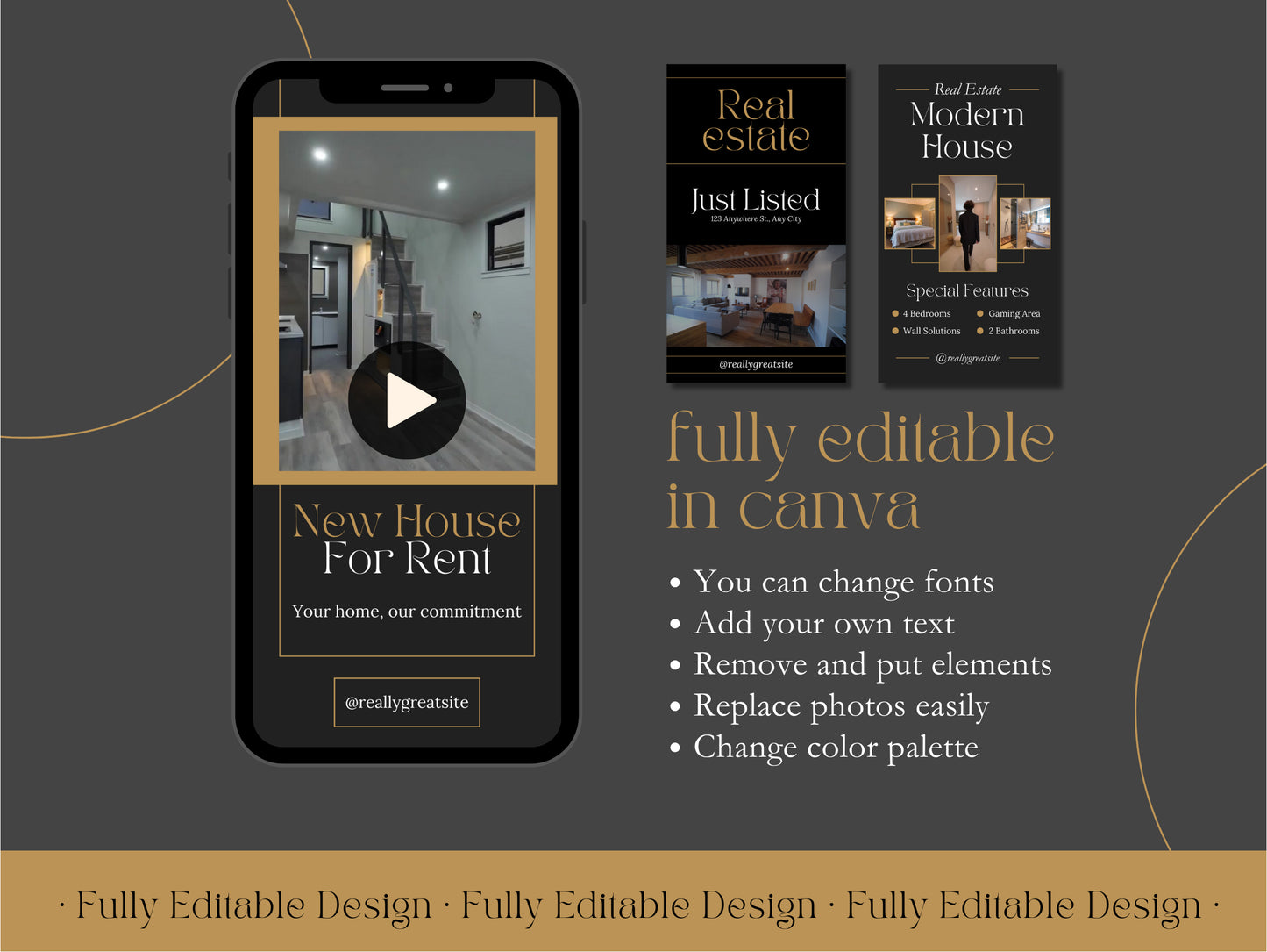 50 Real Estate Instagram Reels Elegant Canva Templates Social Media  Luxury Editable Posts Professional Realtor IG Reels