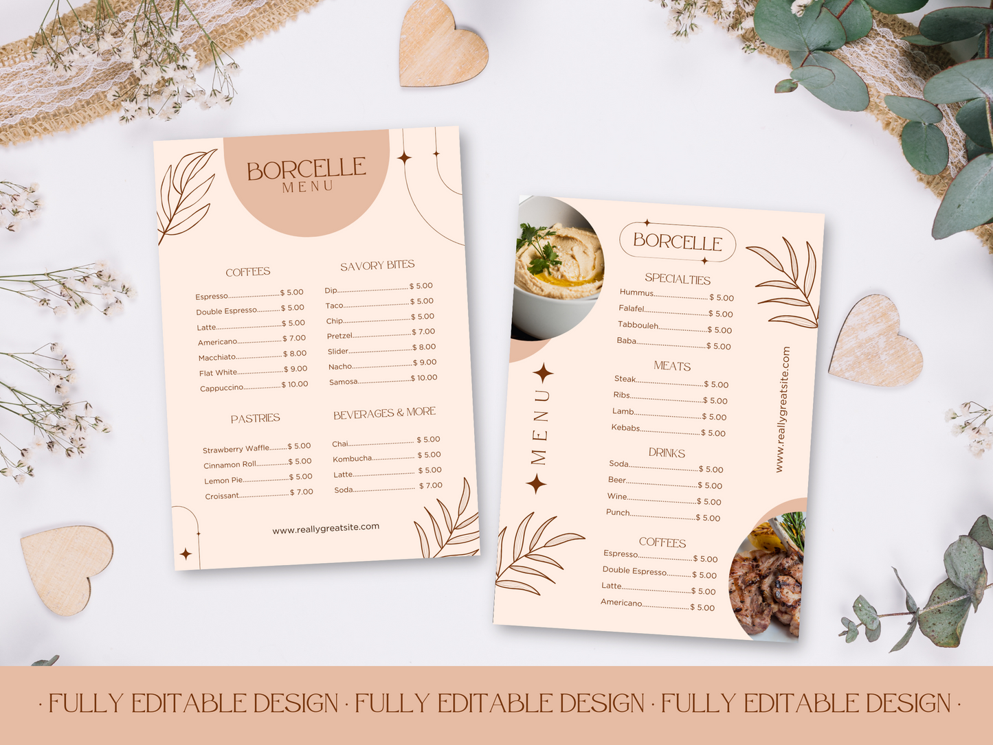 4 Elegant Menu Restaurant Templates Canva Editable Menu Templates  Restaurants Menu Templates  Cafe Menu Templates