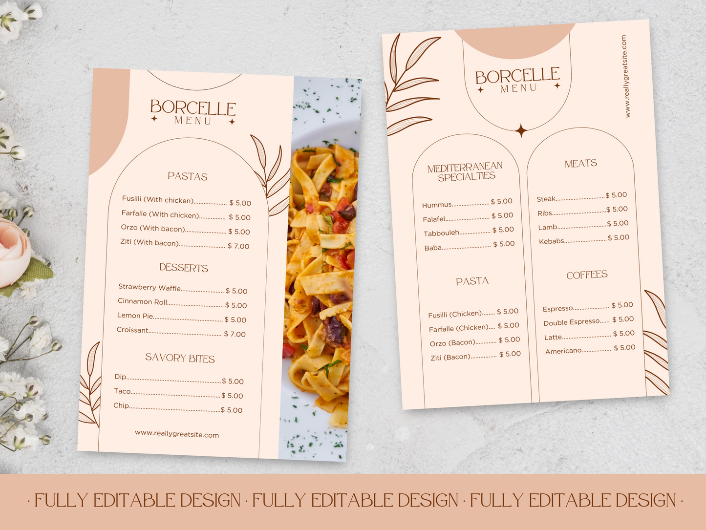 4 Elegant Menu Restaurant Templates Canva Editable Menu Templates  Restaurants Menu Templates  Cafe Menu Templates