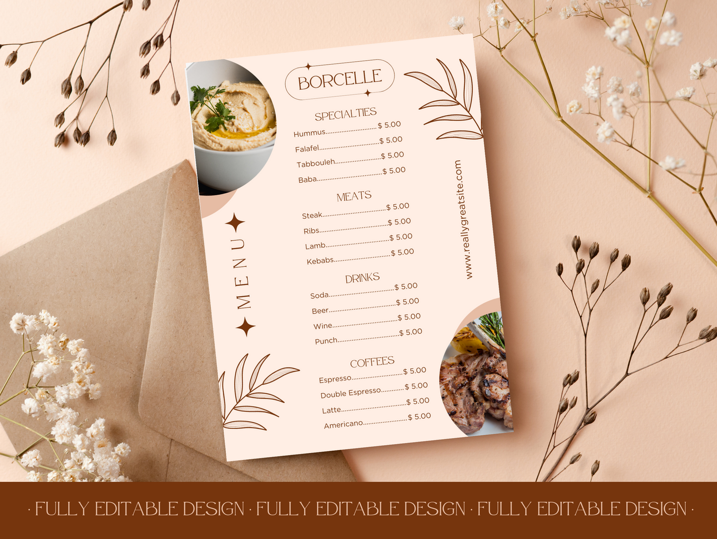 4 Elegant Menu Restaurant Templates Canva Editable Menu Templates  Restaurants Menu Templates  Cafe Menu Templates