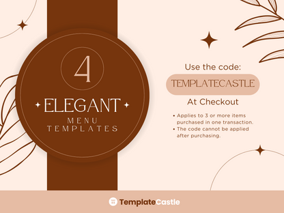 4 Elegant Menu Restaurant Templates Canva Editable Menu Templates  Restaurants Menu Templates  Cafe Menu Templates