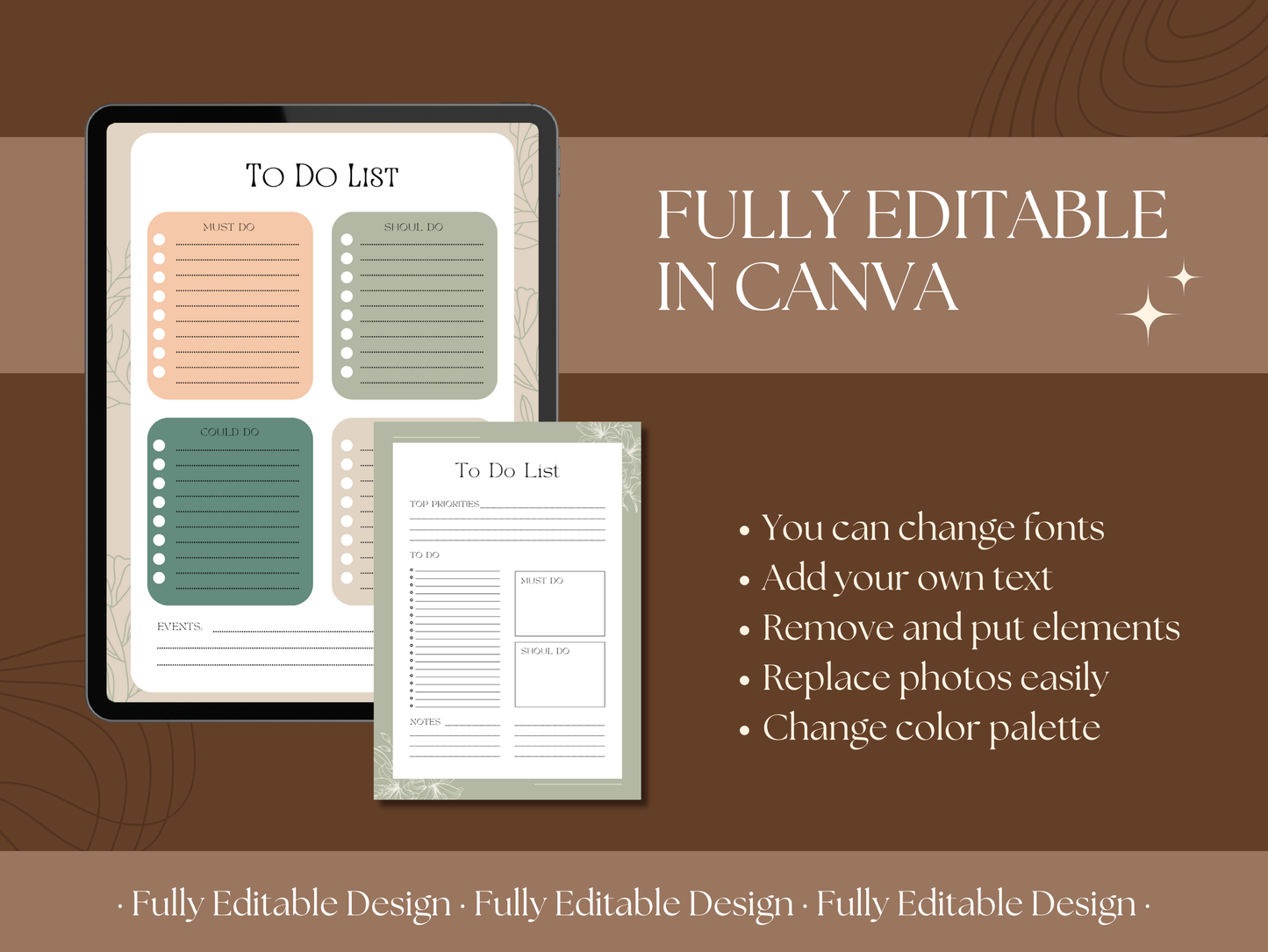 10 Elegant To Do List Templates Canva  Editable Template Daily Planner Productivity Template Planner Printable Tasks Checklist