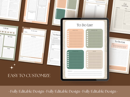 10 Elegant To Do List Templates Canva  Editable Template Daily Planner Productivity Template Planner Printable Tasks Checklist