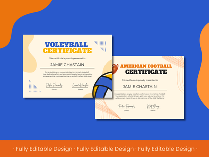 5 Sports Certificates Templates Editable Canva Templates  Awards Sports Certificates sports achievements Certificates Templates