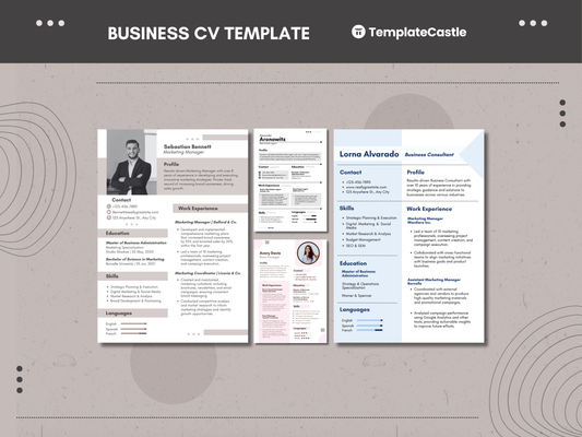 Business Curriculum Vitae Templates Canva Editable Professional Resume Templates Printable Curriculum Vitae Instant Download Templates