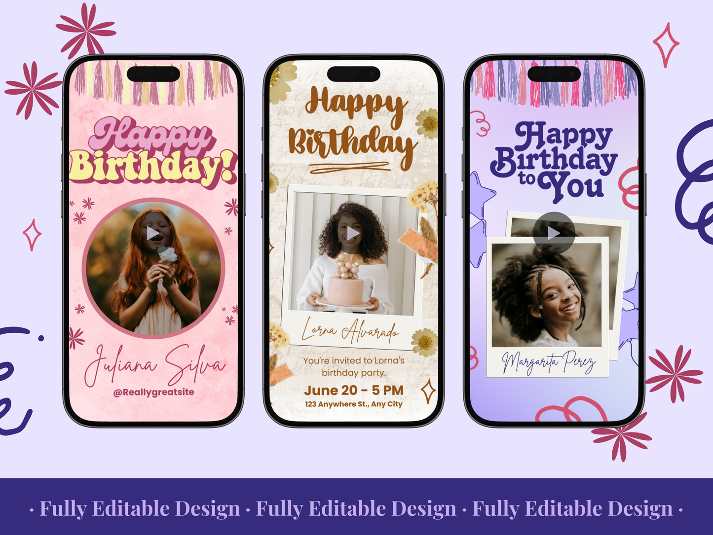 5 Animated Birthday Templates  Canva Editable Animated Birthday Invitations Templates Happy Birthday Invitations Digital Birthday Cards