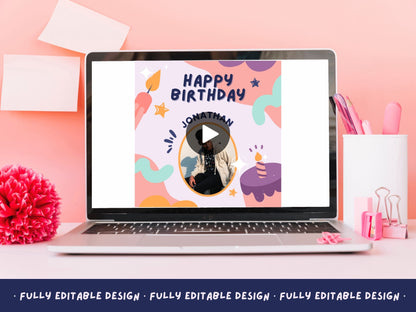 5 Animated Birthday Greetings Templates Canva Editable Birthday Celebration Template Canva Animated Birthday Card Template