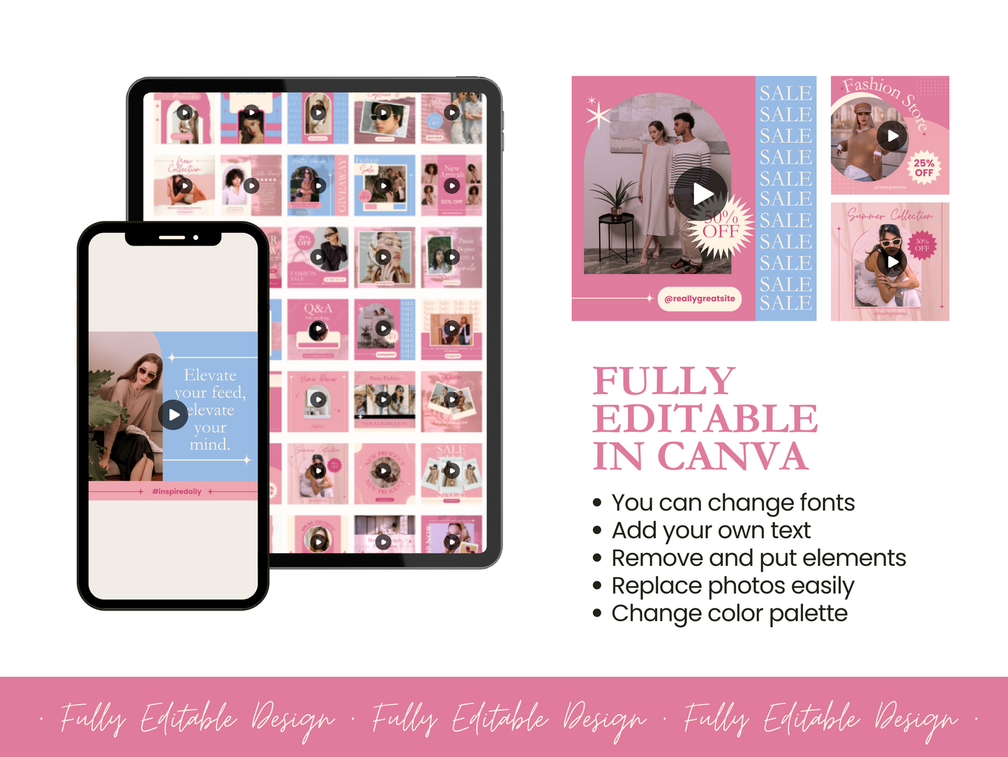 40 Animated Post Templates Pastel Editable Canva Animated Post Customizable IG Reel Template Digital Marketing Social Media Animated Posts