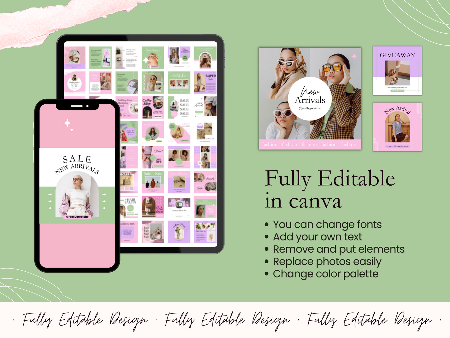 340 Social Media Post Templates Canva Pink Pastel Editable Posts Aesthetic IG Post Templates Instagram Quotes Fully Editable In Canva