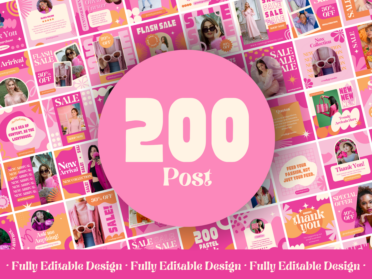 500 Pink Pastel Social Media Templates Canva IG Templates Pink Instagram Posts Pink Instagram Stories Instagram Highlights IG Posts