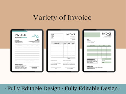 50 Invoice Templates Canva Editable Templates Business Invoices Professional Invoices Templates  Receipt Form Templates