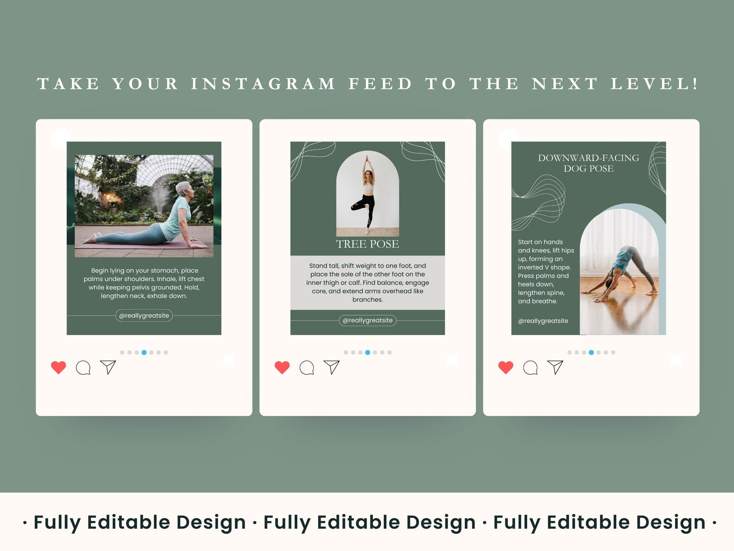 50 Natural Posts Portrait Canva Social Media Templates Organic Instagram Posts IG Sustainable Living Editable Canva Templates