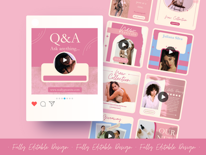 40 Animated Post Templates Pastel Editable Canva Animated Post Customizable IG Reel Template Digital Marketing Social Media Animated Posts