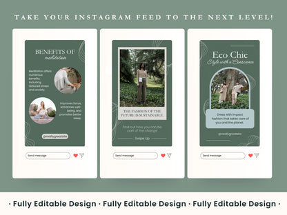 50 Organic Stories Templates Canva Editable Natural Instagram Stories Templates IG Stories Sustainable Living Editable Instagram Stories