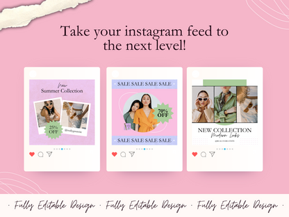 340 Social Media Post Templates Canva Pink Pastel Editable Posts Aesthetic IG Post Templates Instagram Quotes Fully Editable In Canva