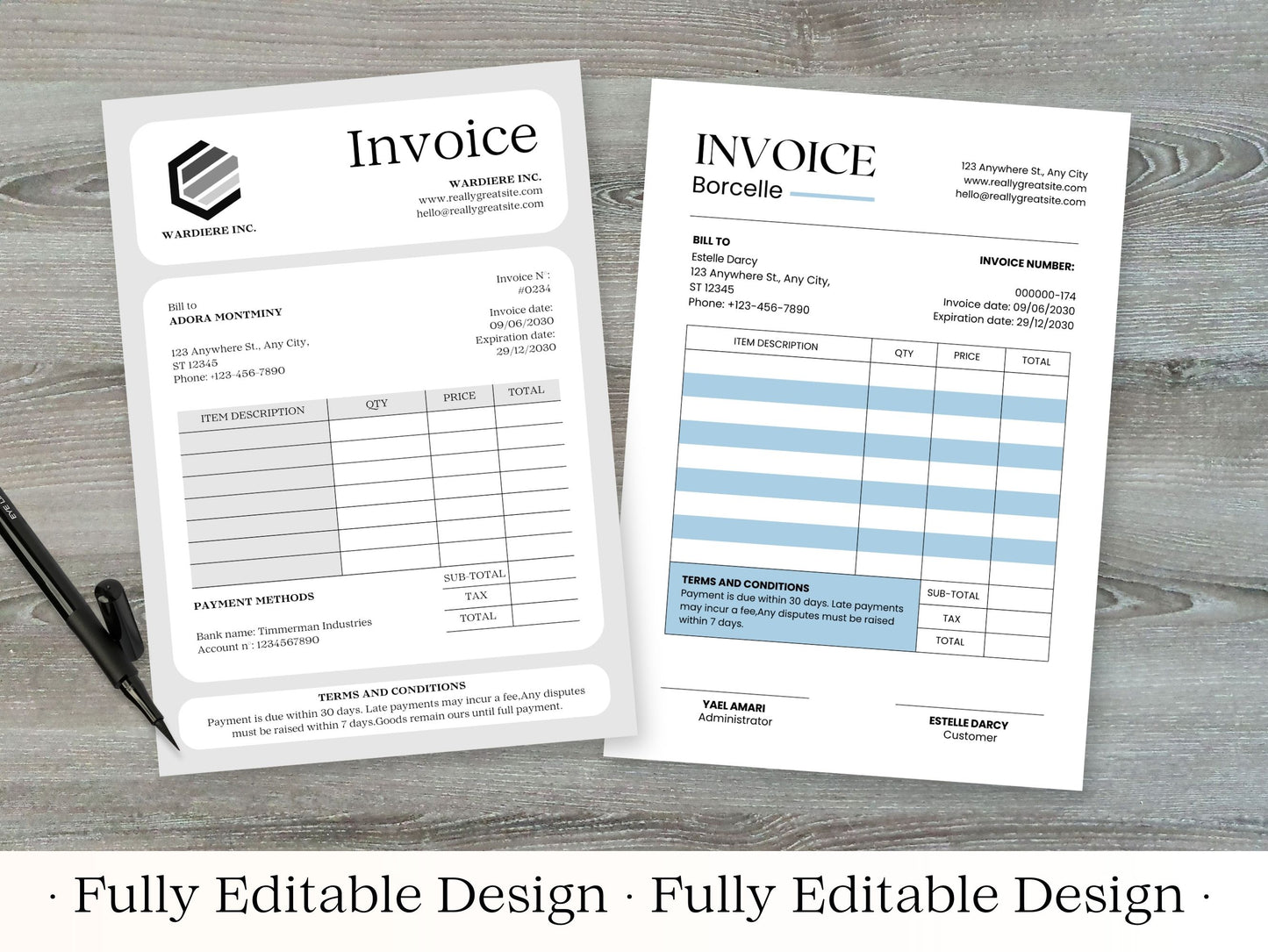 50 Invoice Templates Canva Editable Templates Business Invoices Professional Invoices Templates  Receipt Form Templates