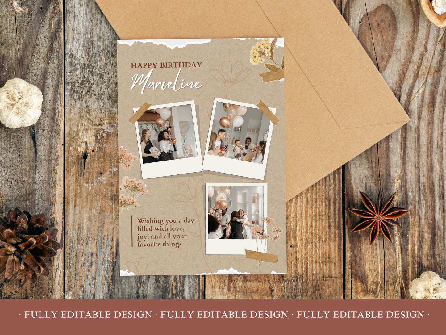 5 Birthday Photo Collage Templates Editable Canva Collage Templates Happy Birthday Collage Photo Templates Digital Happy Birthday Cards