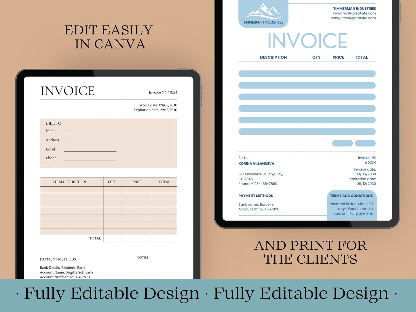 50 Invoice Templates Canva Editable Templates Business Invoices Professional Invoices Templates  Receipt Form Templates