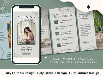 50 Organic Stories Templates Canva Editable Natural Instagram Stories Templates IG Stories Sustainable Living Editable Instagram Stories