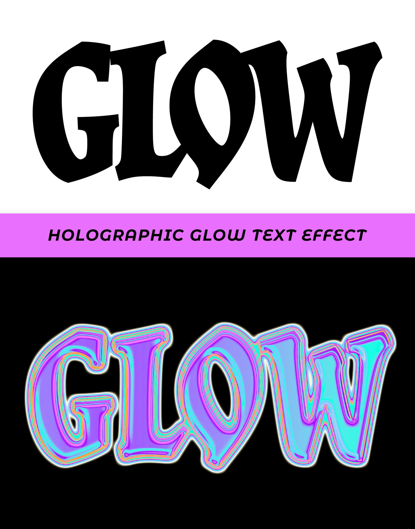 Holographic Glow Text Effect