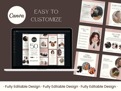 50 Hairstylist Instagram Stories Templates Canva Editable Templates Facebook Reels Social Media Posts Hairstyle Animated Website Templates