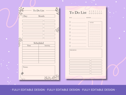 20 Multistyle To Do List Templates Canva Editable Daily Planner  Template Productivity Printable To Do List organizer