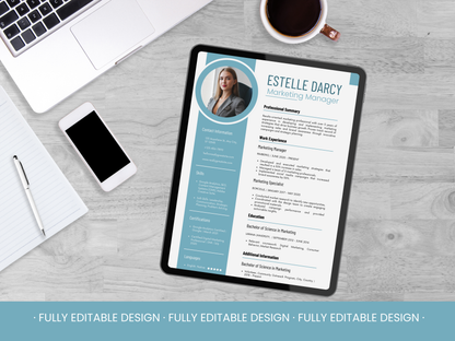 6 Professional Resume Templates Canva Editable Template CV Job Template Curriculum Vitae Application Job Template