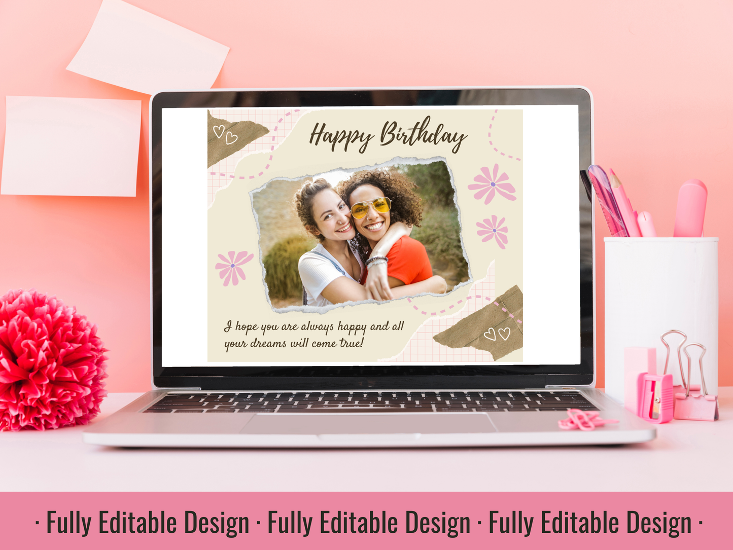 5 Happy Birthday Scrapbook Templates Editable Canva Scrapbook Happy Birthday Collage Photo Templates Digital Scrapbook Birthday Templates