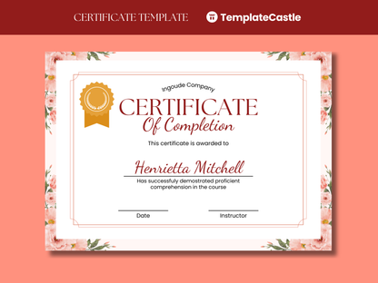 10 Completion Certificate Templates Canva Editable Certificates Templates Courses Certificates  Business Floral Design