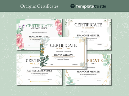 5 Organic Certificates Templates Canva Editable Certificates Templates appreciation Awards Certificates Excellence Award Certificates