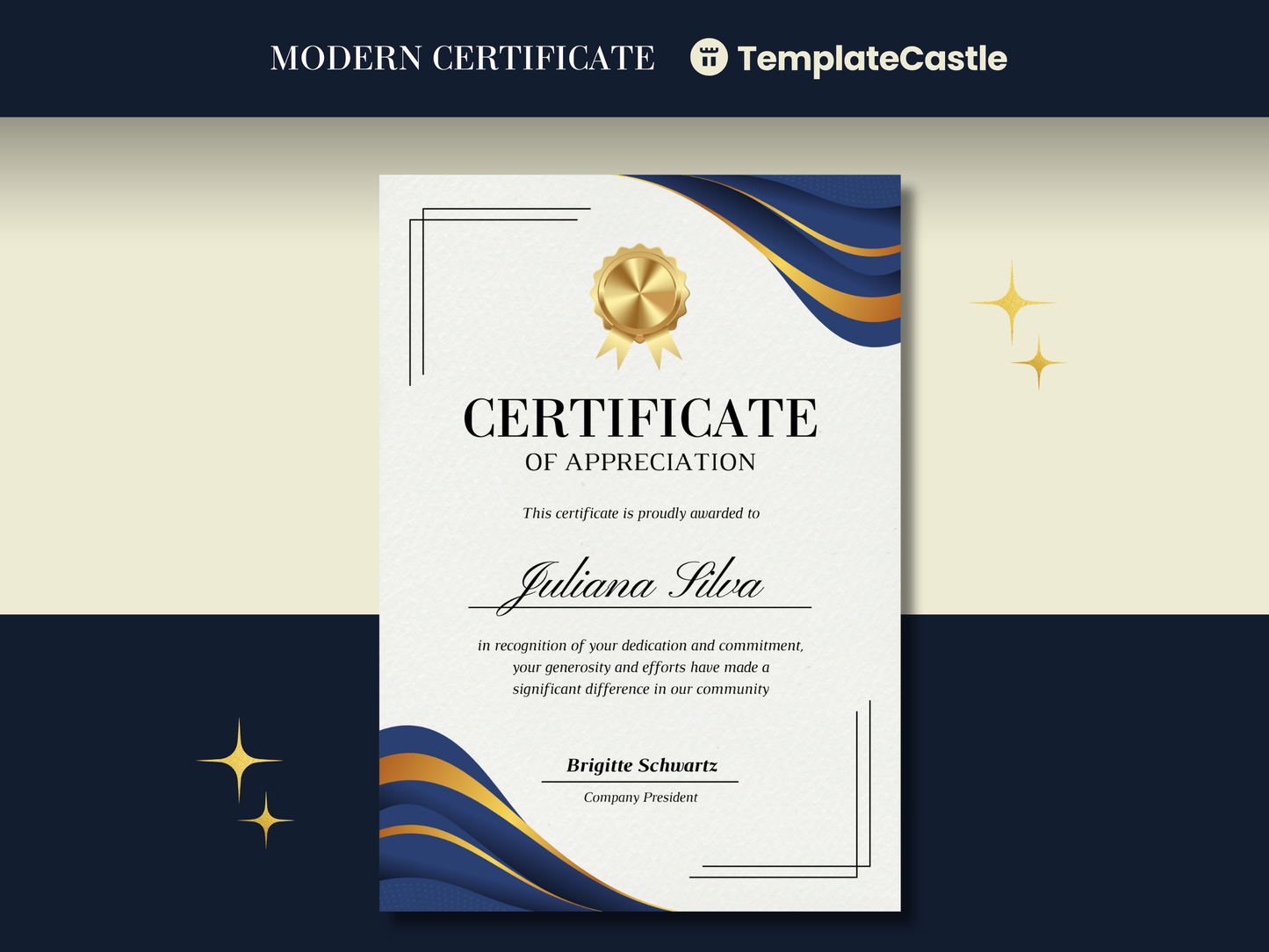 Modern Appreciation Certificate Template Certificate Canva Editable Template Recognition Certificate Canva Template