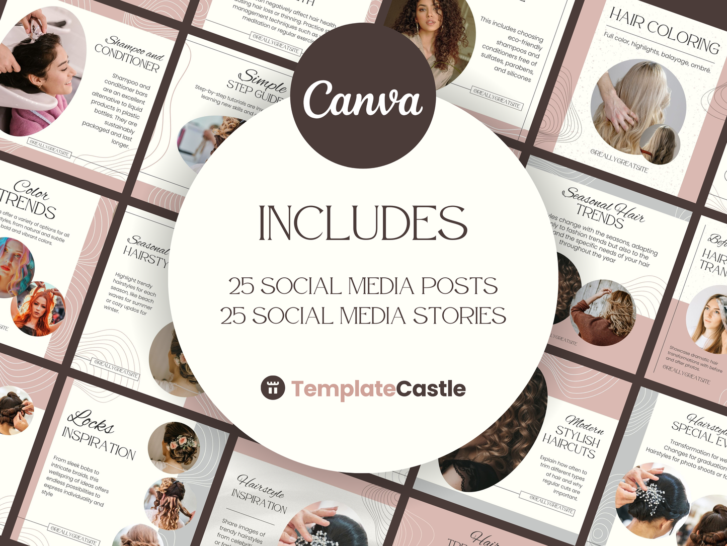 50 Hairstylist Instagram Stories Templates Canva Editable Templates Facebook Reels Social Media Posts Hairstyle Animated Website Templates