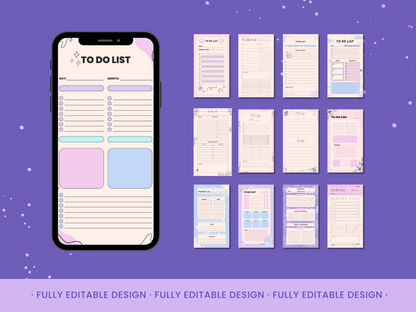 20 Multistyle To Do List Templates Canva Editable Daily Planner  Template Productivity Printable To Do List organizer