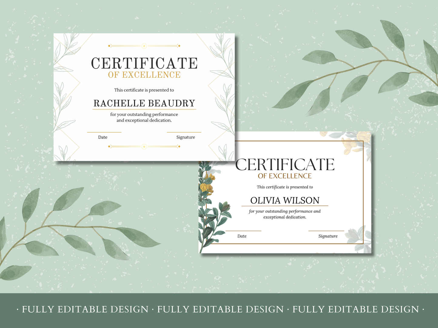 5 Organic Certificates Templates Canva Editable Certificates Templates appreciation Awards Certificates Excellence Award Certificates