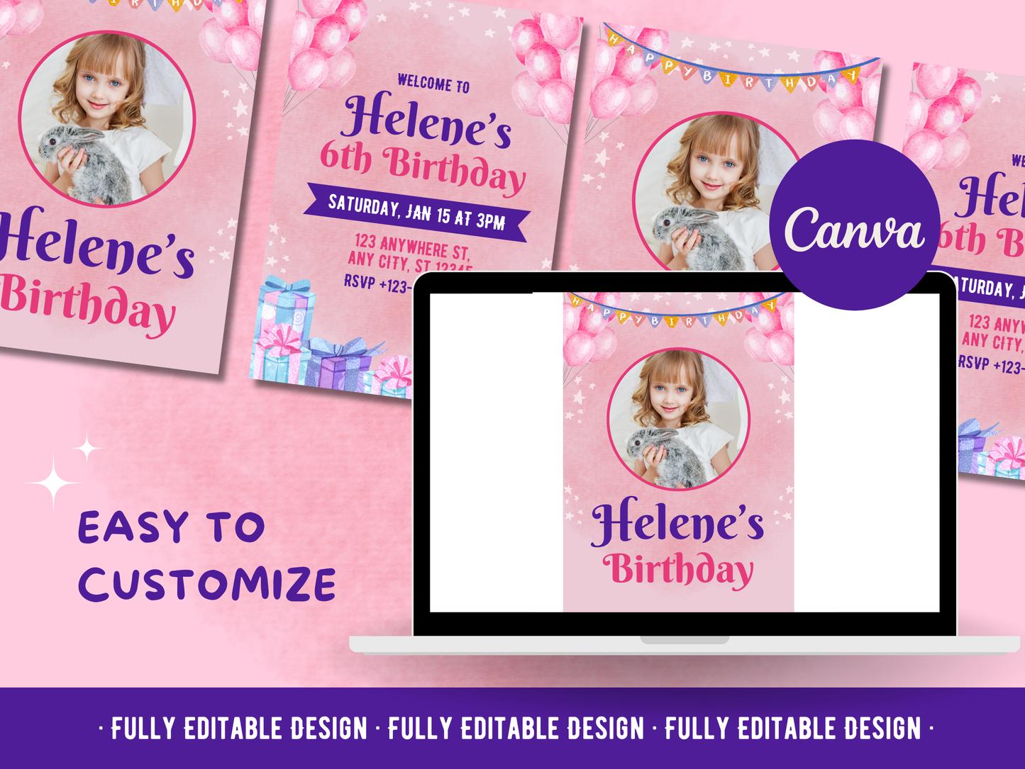 10 Birthday Invitation Templates Canva Editable Birthday Invitation Card Templates Kids Birthday Party Invitation Celebration