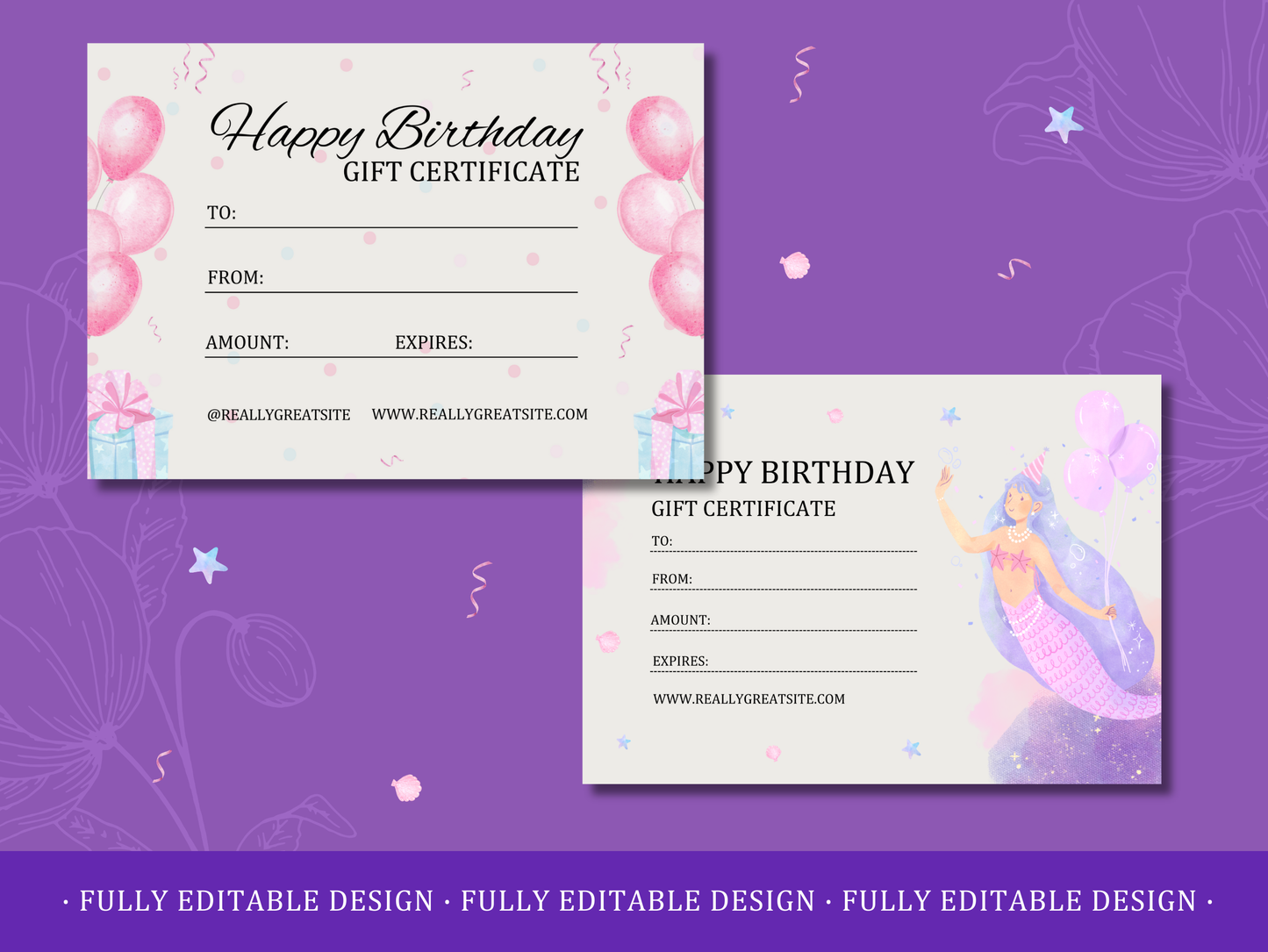 5 Birthday Gift Certificates Templates Canva Editable Gift Certificates Templates Happy Birthday Gift Vouchers Printable Certificates