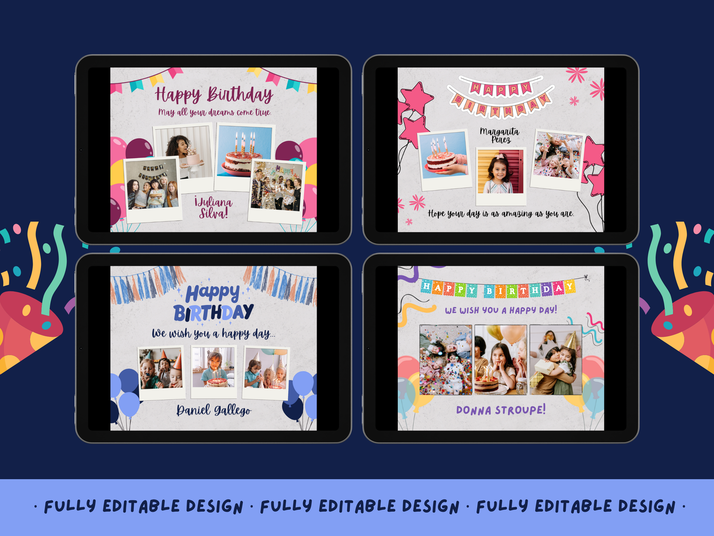 Birthday Photo Collage Templates Canva editable Photo Collage Templates Photos Gift Collage Birthday Layouts Printable Birthday Templates