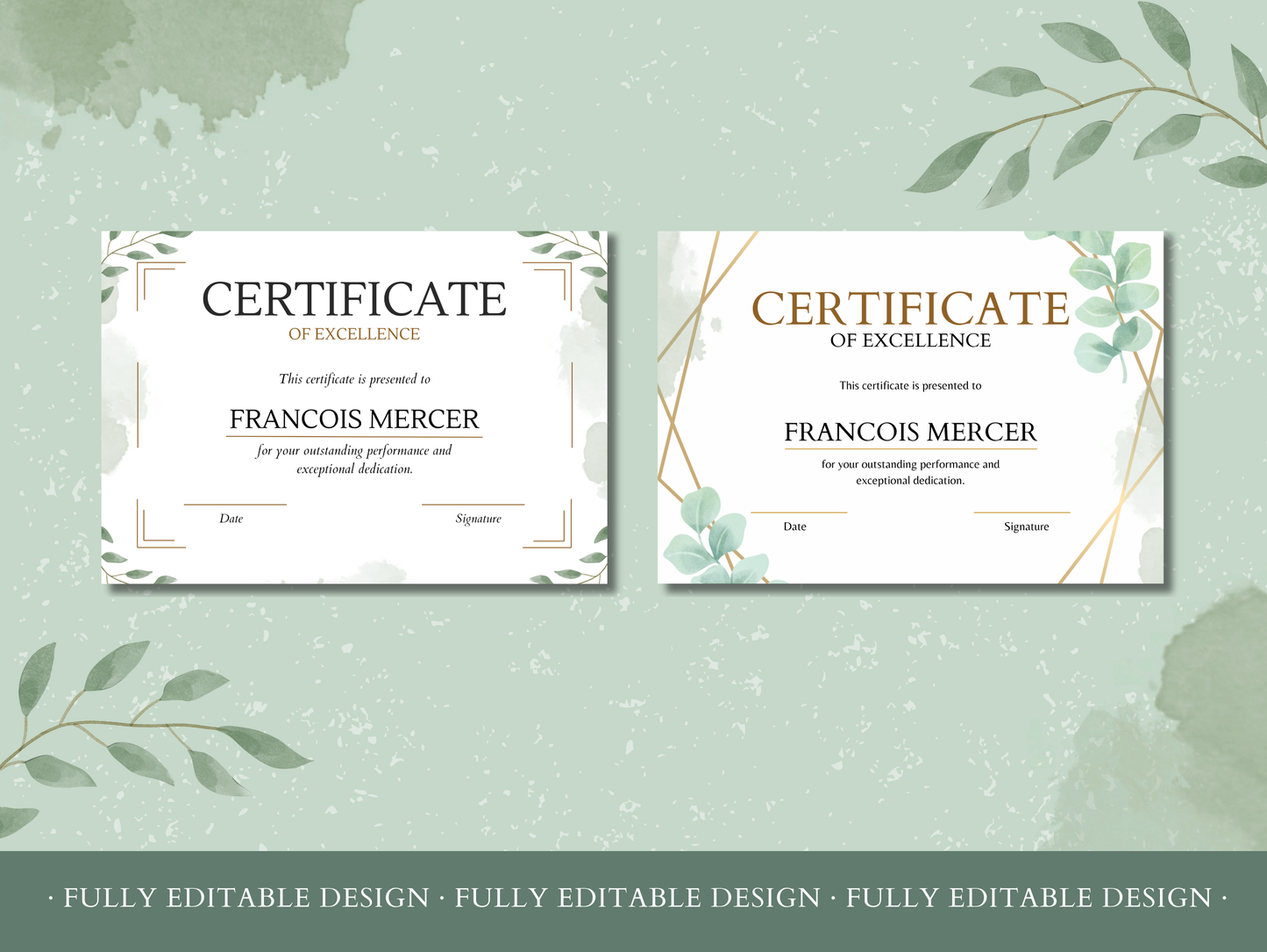 5 Organic Certificates Templates Canva Editable Certificates Templates appreciation Awards Certificates Excellence Award Certificates