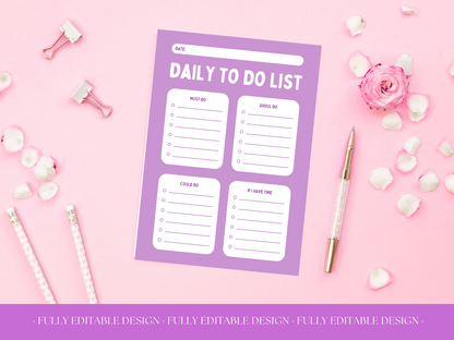 15 Aesthetic To Do List Templates Canva  Editable Template Daily Planner Productivity Template Planner Printable Tasks Checklists